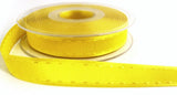 R6931 15mm Yellow Satin-Taffeta Retro Stitch Ribbon by Berisfords