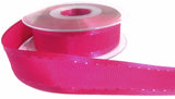 R6937 25mm Shocking Pink Satin-Taffeta Retro Stitch Ribbon, Berisfords