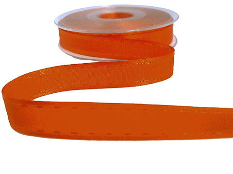 R6939 15mm Orange Satin-Taffeta Retro Stitch Ribbon by Berisfords