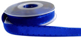 R6952 15mm Dark Royal Blue Taffetra-Satin-Retro Stitch Ribbon.Berisfords