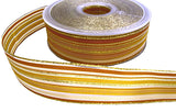 R7050C 25mm Yellows-Cream-Gold Metallic-Solid-Sheer Stripe Ribbon