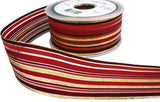 R7055C 40mm Burg-Red-Orange-Gold Solid-Sheer Stripe Ribbon, Berisfords