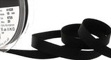 R7612 10mm Black Polyester Grosgrain Ribbon by Berisfords