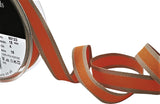 R7710 15mm Neon Orange Grosgrain-Oatmeal Edge Ribbon by Berisfords