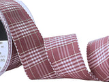 R7761 40mm Dusky Pink Vintage Style Rustic Plaid Ribbon by Berisfords