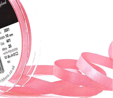 R8448 10mm Dark Rose Pink Double Face Satin Ribbon by Berisfords