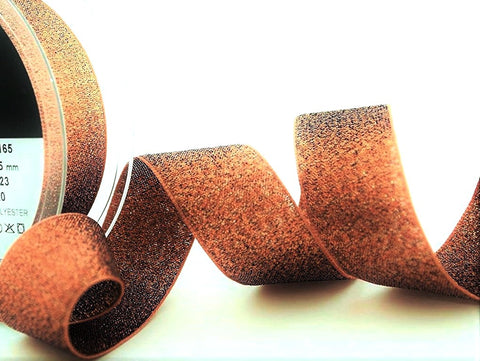 R8601 15mm Copper Textured Metallic Lame Ribbon by Berisfords