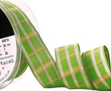 R8690 25mm Green-Yellow-Metallic Gold Tartan Ribbon by Berisfords