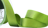 R8713 25mm Meadow Green-Metallic Gold Glitter Satin Ribbon, Berisfords