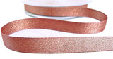 R8716 15mm Rose Gold-Metallic Gold Glitter Satin Ribbon, Berisfords