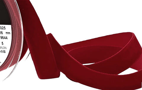 R8802 16mm Scarlet Nylon Velvet Ribbon by Berisfords