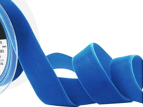 R8813 16mm Corn (Bright Blue) Nylon Velvet Ribbon by Berisfords