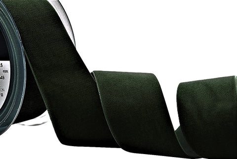 R8905 50mm Olive (Deepest Green) Nylon Velvet Ribbon by Berisfords