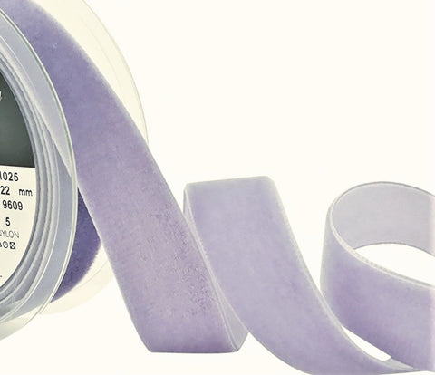 R8938 22mm Violet (Lilac) Nylon Velvet Ribbon by Berisfords
