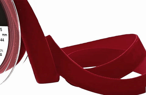 R8939 22mm Scarlet Nylon Velvet Ribbon by Berisfords