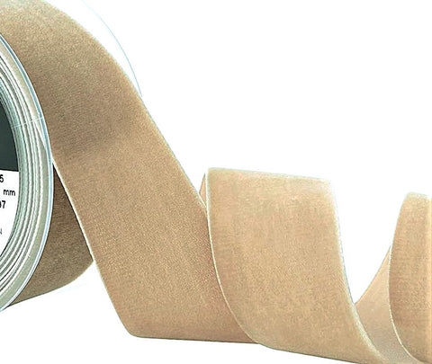 R8966 50mm Earth (Beige) Nylon Velvet Ribbon by Berisfords