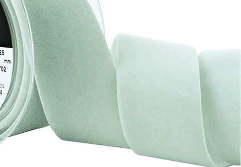 R8979 50mm Silver (Green Grey) Nylon Velvet Ribbon by Berisfords