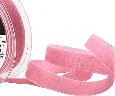 R9055 9mm Blush Rose Pink Nylon Velvet Ribbon by Berisfords