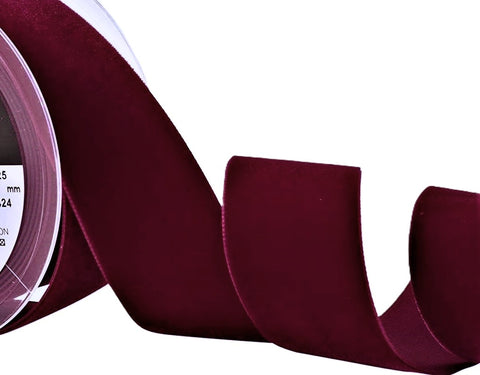 R9101 50mm Wine Nylon Velvet Ribbon by Berisfords