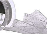 R9285 25mm Silver Metallic Mesh Empire Ribbon by Berisfords