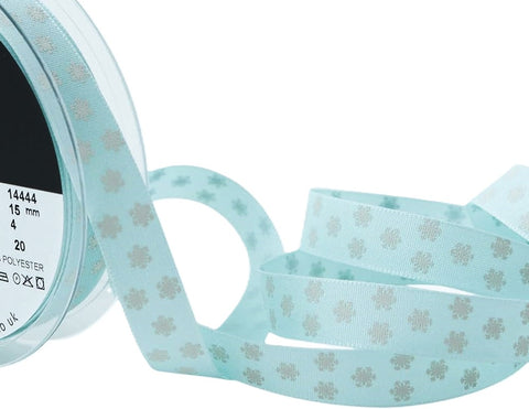 R9295 15mm Beach Blue Rustic Polka Flakes Ribbon by Berisfords