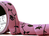 R9375 40mm Dusky Pink Grosgrain Ribbon, Black Bramble, Berisfords