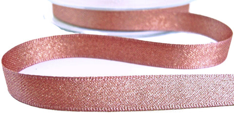 R9406 10mm Rose Gold-Metallic Gold Glitter Satin Ribbon by Berisfords