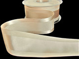 R9442 35mm Cream Satin-Grosgrain Taffeta Stripe Ribbon, Berisfords