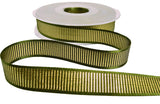 R9461 16mm Cypress Green-Gold Metallic Grosgrain Ribbon by Berisfords