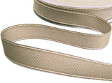 R9480 15mm Oatmeal-White Stitch Edge Rustic Denim Type Ribbon,Berisfords