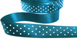 R9486 15mm Malibu Blue-White Micro Polka Dot Satin Ribbon,Berisfords