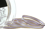 R9493 7mm Orchid Double Face Gold Metallic Edge Satin Ribbon,Berisfords