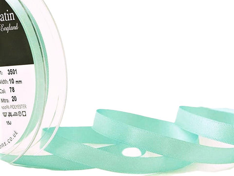 R9538 10mm Aqua Double Face Satin Ribbon by Berisfords