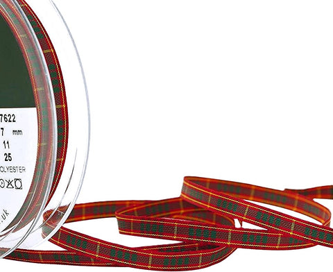 R9547 7mm Cameron Tartan Polyester Ribbon by Berisfords