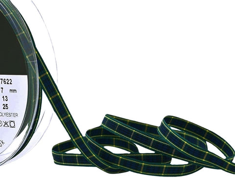 R9550 7mm Gordon Tartan Polyester Ribbon by Berisfords