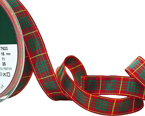 R9552 16mm Cameron Tartan Polyester Ribbon by Berisfords