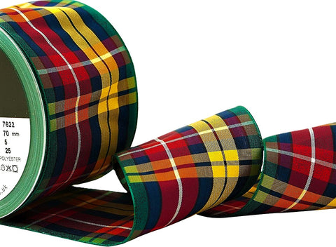 R9602 70mm Buchanan Tartan Polyester Ribbon by Berisfords