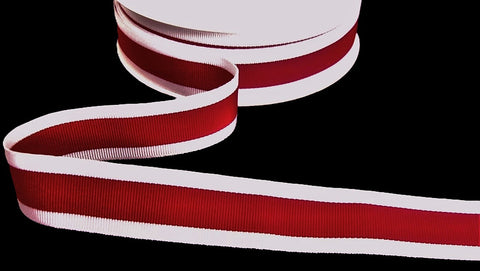 R9760 20mm Red-White Stripe Grosgrain Ribbon by Berisfords