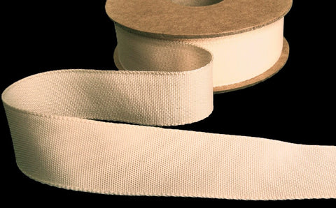 R9772 25mm Ivory Cream Rustic Taffeta Seam Binding Ribbon, Berisfords