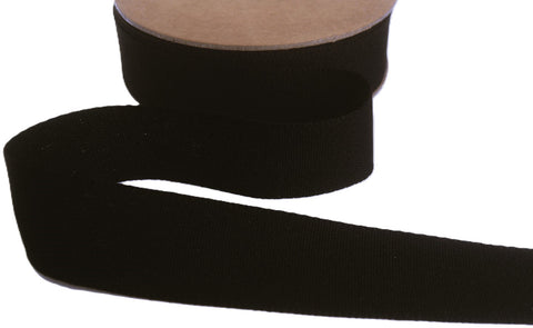 R9808 25mm Black Rustic Taffeta Seam Binding Ribbon, Berisfords