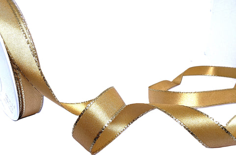 R9862 15mm Honey Gold Metallic Edge Double Satin Ribbon by Berisfords