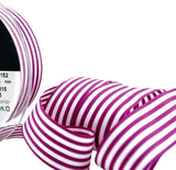 R9866 25mm Fuchsia-White Stripes Soft Touch Taffeta Ribbon, Berisfords