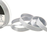 R9898 15mm Grey-Silver Metallic Edge Double Satin Ribbon by Berisfords