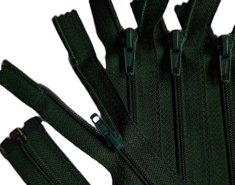 Z0204 76cm Dark Green Optilon Nylon No.5 Open End Zip