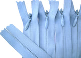 Z1693 36cm Pale Blue Invisible-Concealed Nylon No.3 Closed End Zip