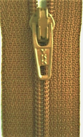 Z1846 YKK 46cm Golden Brown Nylon No.3 Closed End Zip