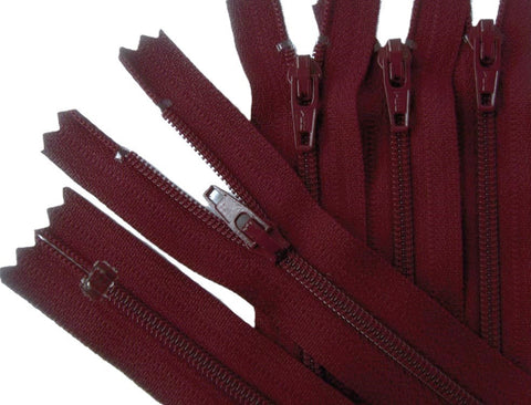 Z2281 YKK 30cm Burgundy Nylon No.3 Closed End Zip