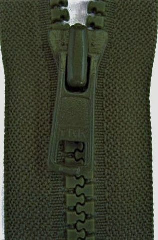 Z2695 YKK 25cm Army Green Chunky No.6 Teeth Closed End Zip