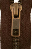 Z2809 YKK 43cm Dark Brown-Antique Brass No.5 Teeth Closed End Zip