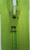 Z3405 56cm Lime Green Nylon No.3 Closed End Zip, Cotton Fabric